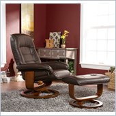 Holly & Martin Hemphill Leather Recliner Chair and Ottoman in Brown