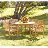 Holly & Martin Henderson 5 Piece Teak Dining Set in Light Brown
