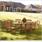 Holly & Martin Henderson 9pc Teak Dining Set in Light Brown