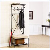 Holly & Martin Leon Entryway Storage Rack/Bench Seat in Textured Black