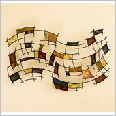 Holly & Martin Levi Black Grid w/ Hand Painted Vibrant Panels Wall Art
