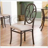 Holly & Martin Paisley Dining Side Chair in Dark Brown & Beige (Set of 4)