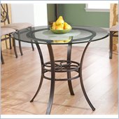 Holly & Martin Paisley Round Glass Top Dining Table in Dark Brown
