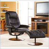 Holly & Martin Parrish Recliner Chair and Ottoman in Black Bonded Leather
