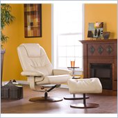 Holly & Martin Parrish Leather Recliner Chair and Ottoman in Taupe
