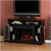 Holly & Martin Savannah Media Electric Fireplace in Black and Walnut