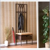 Holly & Martin Seville Hall Tree Entry Bench in Dark Brown Textured
