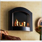 Holly & Martin Topher Wall Mount Arch Fireplace in Black w/ Copper Distressing