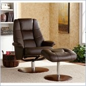 Holly & Martin Torwood Leather Recliner and Ottoman in Brown
