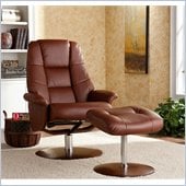 Holly & Martin Torwood Leather Recliner Chair and Ottoman in Cognac