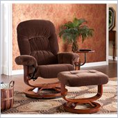 Holly & Martin Tyler Fabric Recliner Chair and Ottoman in Chocolate