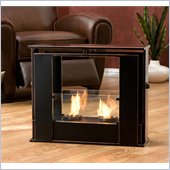 Holly & Martin Walton Portable Indoor/Outdoor Gel Fireplace in Black w/ Cooper Accent