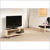 Techlink ArenaTV Stand Light Wood Frame, Clear Glass Shelf