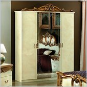 camelgroup Barocco 4 Door Wardrobe in Ivory w/Gold