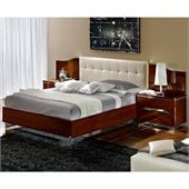 camelgroup Matrix Maxi Quadri Bed with Lights in Dark Walnut