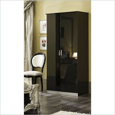 camelgroup Barocco 2 Door Wardrobe in Black w/ Silver