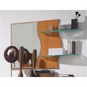 Benicarlo 114 Series Mirror with Glass Shelves in Cherry