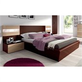Benicarlo Maya Bed with Storage Kit in Dark Wenge