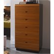 ADD TO YOUR SET: Benicarlo Sal 6 Drawer Chest in Glossy Black/Warm Walnut