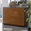 ADD TO YOUR SET: Benicarlo Sal 5 Drawer Dresser in Glossy Black/Warm Walnut