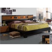 Benicarlo Sal Platform Bed in Glossy Black/Warm Walnut