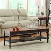 Convenience Concepts French Country Rectangular Coffee Table in Cherry/Black