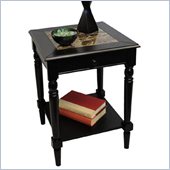 Convenience Concepts Faux Marble End Table in Black