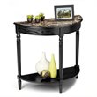 ADD TO YOUR SET: Convenience Concepts Faux Marble Demilune Console Table in Black
