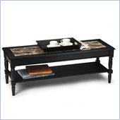Convenience Concepts Faux Marble Coffee Table in Black