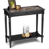 Convenience Concepts Faux Marble Rectangular Hall Table in Black