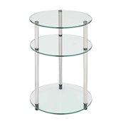 Convenience Concepts Classic Glass 3 Tier Round Table 