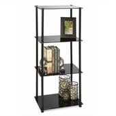 Convenience Concepts Classic Glass 4 Tier Tower in Black