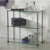 Convenience Concepts Classic Glass 3 Shelf Bookcase