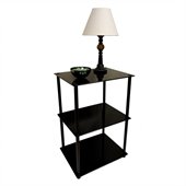 Convenience Concepts Classic Glass 3 Tier Lamp Table in Black