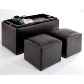 Convenience Concepts Sheridan Storage Bench Ottoman in Espresso