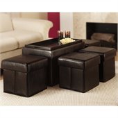 Convenience Concepts Manhattan Storage Bench Ottoman in Espresso