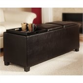 Convenience Concepts Tribeca Tray Top Bench Ottoman in Espresso