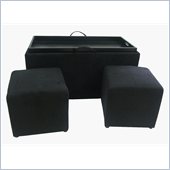 Convenience Concepts Designs4Comfort Micro Fiber Ottoman in Black
