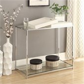 Convenience Concepts Palm Beach Glass Console Table in White