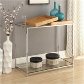 Convenience Concepts Palm Beach Glass Console Table in Bamboo