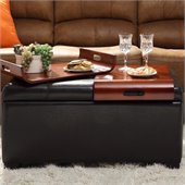 Convenience Concepts Designs4Comfort Espresso Storage & Tray Ottoman