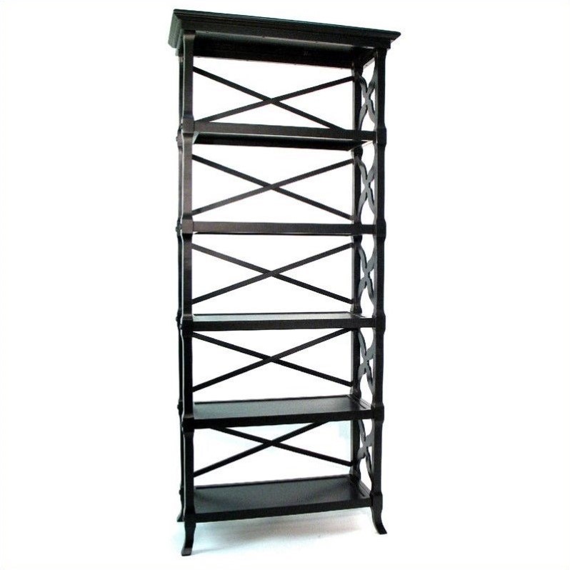 Wayborn Charter 5 Shelf Bookcase in Black