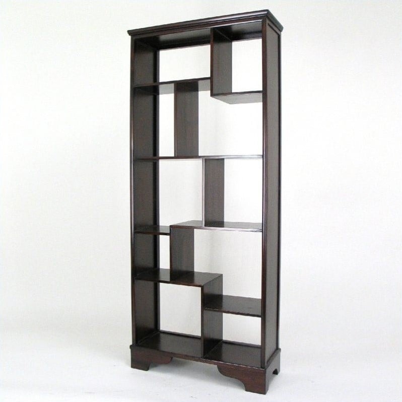 Wayborn Furniture 5416 Dark Brown Vertical Asian Storage Shelves