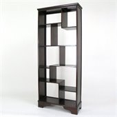 Wayborn Basswood Vertical Asian Storage Shelves in Dark Brown