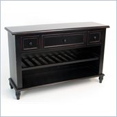 Wayborn Birchwood Sideboard with Wine Rack in Black