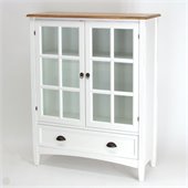 Wayborn 1 Shelf Barrister Bookcase with Glass Door in White 