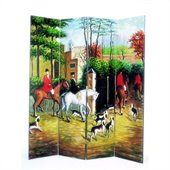 Wayborn Hand Painted Hunting Scene Room Divider