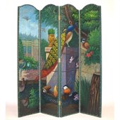 Wayborn Hand Painted Peacock Room Divider