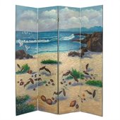 Wayborn Hand Painted 4 Panel Sandpiper Room Divider