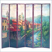 Wayborn Hand Painted Spanish Vila Room Divider
